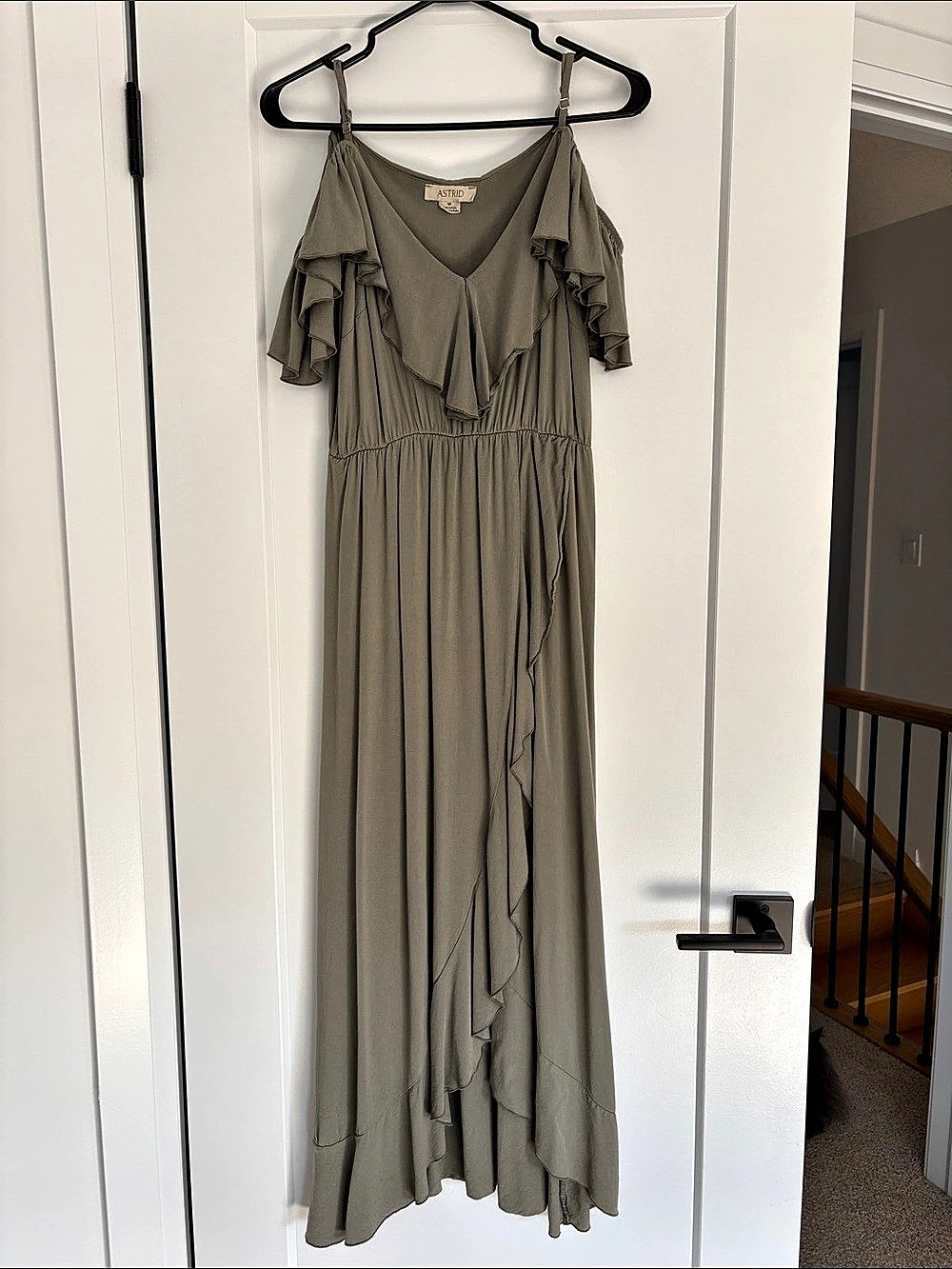 ASTRID Cold Shoulder Maxi Dress Green